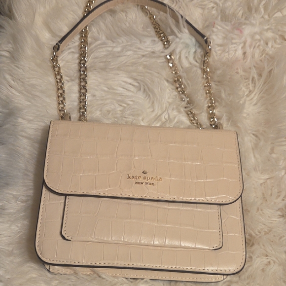 Kate Spade Beige Croc-Embossed Shoulder Bag - Picture 2 of 8
